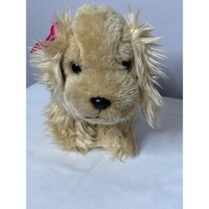 Battat‎ Dog Toy Doll Stuffed Animal Plush Bow Small 10" Tan Cocker Spaniel